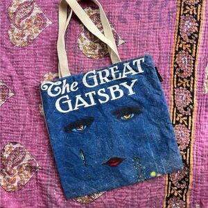 Out of Print Blue The Great Gatsby Literary Tote